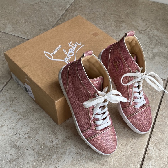 Christian Louboutin Glitter Pink Sneakers - Picture 1 of 16